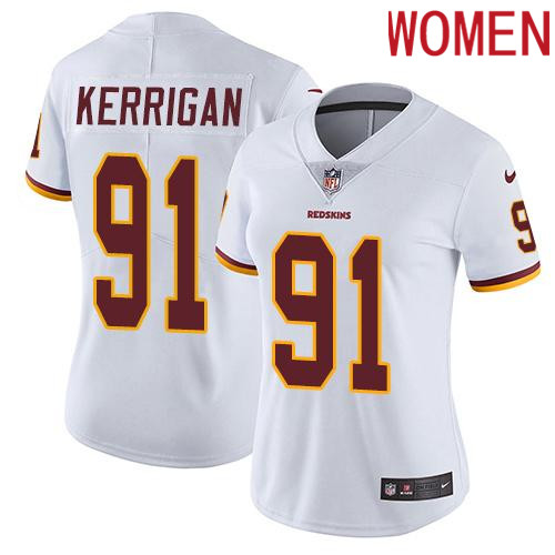 2019 Women Washington Redskins 91 Kerrigan White Nike Vapor Untouchable Limited NFL Jersey